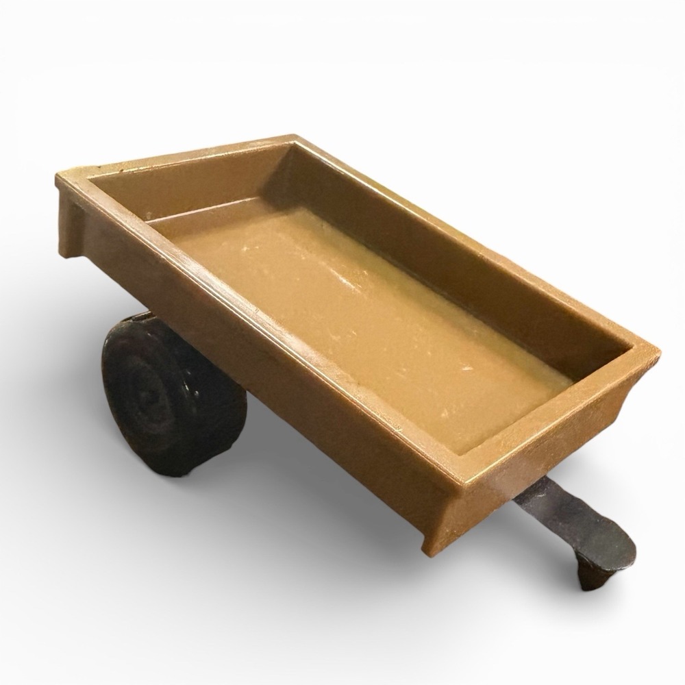 Vintage‎ Brown Plastic Toy Trailer with Black Wheels